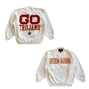 Vintage Galt Sand USC Trojans Crewneck Sweatshirt Southern California White‎ M